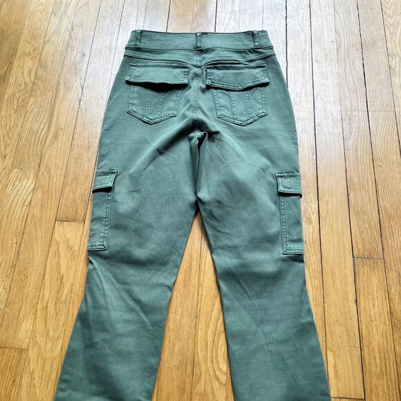 Spanx Size M Sage Green Cotton Rayon Blend Stretch Twill Ankle Cargo Pants - Picture 15 of 16